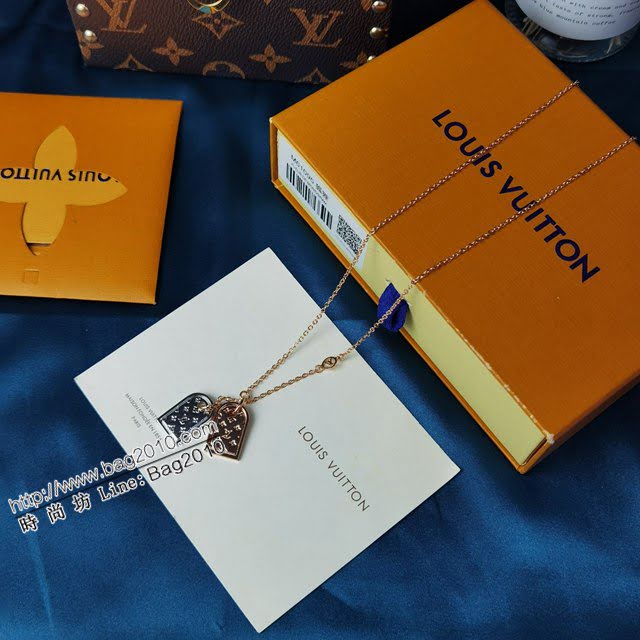 Louis Vuitton新款飾品 路易威登金銀雙牌項鏈 LV復古項鏈  zglv1817